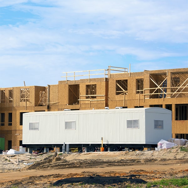 our construction site office trailers come equipped with heating, cooling, electricity, and water hookups